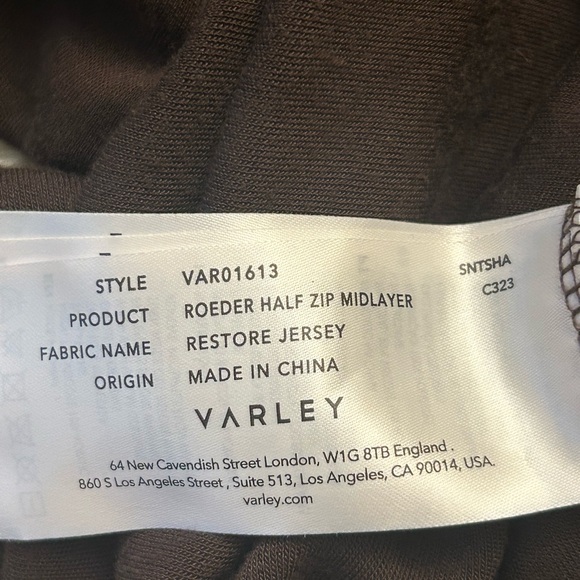 VARLEY ‘Roeder’ Half-Zip Sweater Midlayer in Coffee Bean - Picture 13 of 16